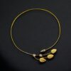 Beautiful gold plated hasli necklace with stone work