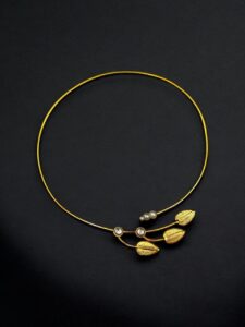 Beautiful Gold Plated Hasli Necklace with Stone Work | Festive Wear Jewelry For Girls