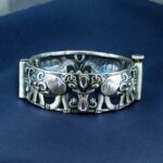 Premium Look Elephant Design Bangle | Best Silver Replica Stone Work Kada - "White"