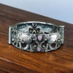 Premium Look Elephant Design Bangle | Best Silver Replica Stone Work Kada - "Baby Pink"