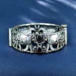 Premium Look Elephant Design Bangle | Best Silver Replica Stone Work Kada - "Black"