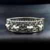 Beautiful design stone and pearl work oxidized silver openable bangle