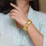 Handcrafted Elephant Bangle | Stone Work Gold Plated Amazing Jewelry