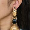 Beautiful gold plated jhumka earrings with pearl and stone work
