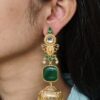 Beautiful gold plated jhumka earrings with pearl and stone work