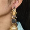 Beautiful gold plated jhumka earrings with pearl and stone work