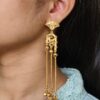 Gold plated peacock Kashmiri earrings traditional dangler