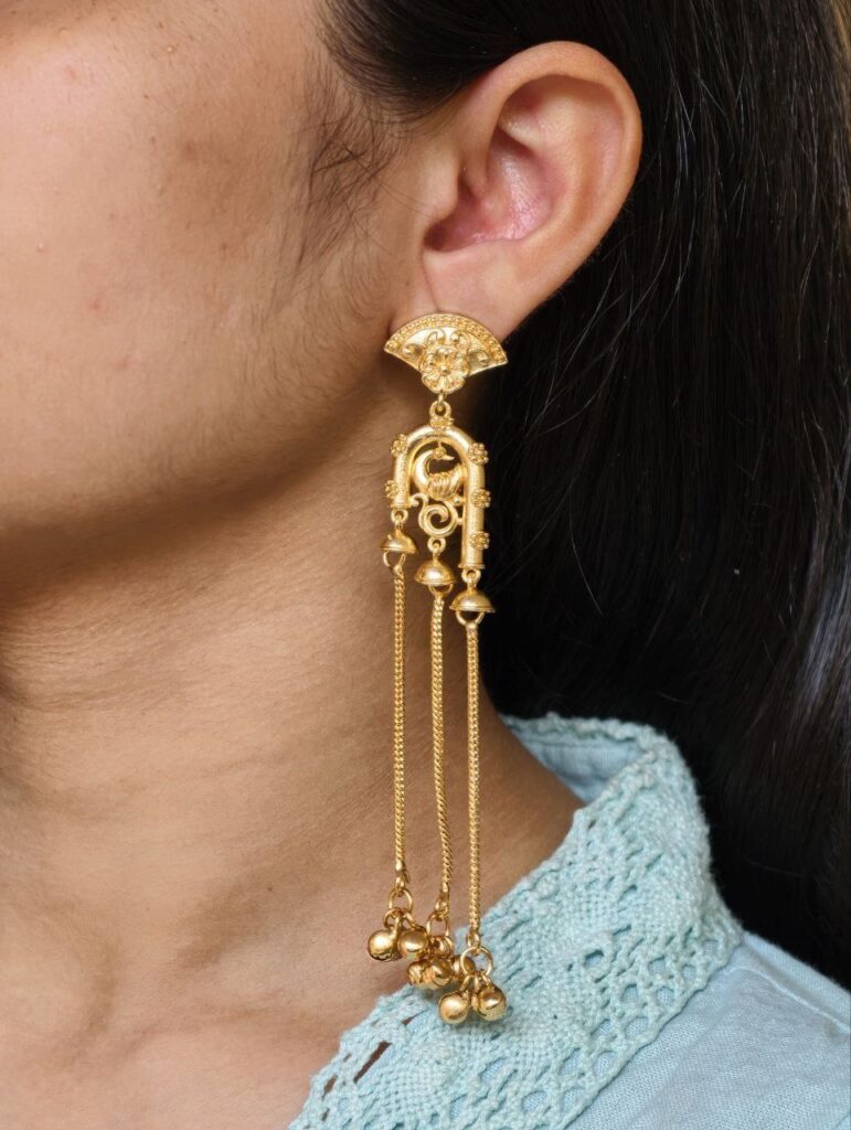 Gold Plated Peacock Kashmiri Earrings | Traditional Best Dangler Jewelry