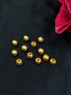 Simple Golden Beads for DIY Jewelry Making Raw Material Craft Supplies (12 piece)