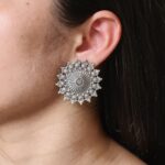 Premium Look Round Stud Earrings | Silver Replica Best Daily Wear Jewelry