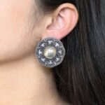 Vintage Look Oxidized Stud Earrings | Silver Replica Best Traditional Jewelry