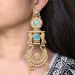 Traditional Gold Plated Parrot Design Kashmiri Earrings | Beautiful Pearl Detailing Jewelry