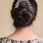 Traditional Silver Plated Square Shape Juda Pin | Pearl & Stone Work Best Hair Accessory