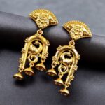 Beautiful Gold Plated Peacock Design Dangler Earrings