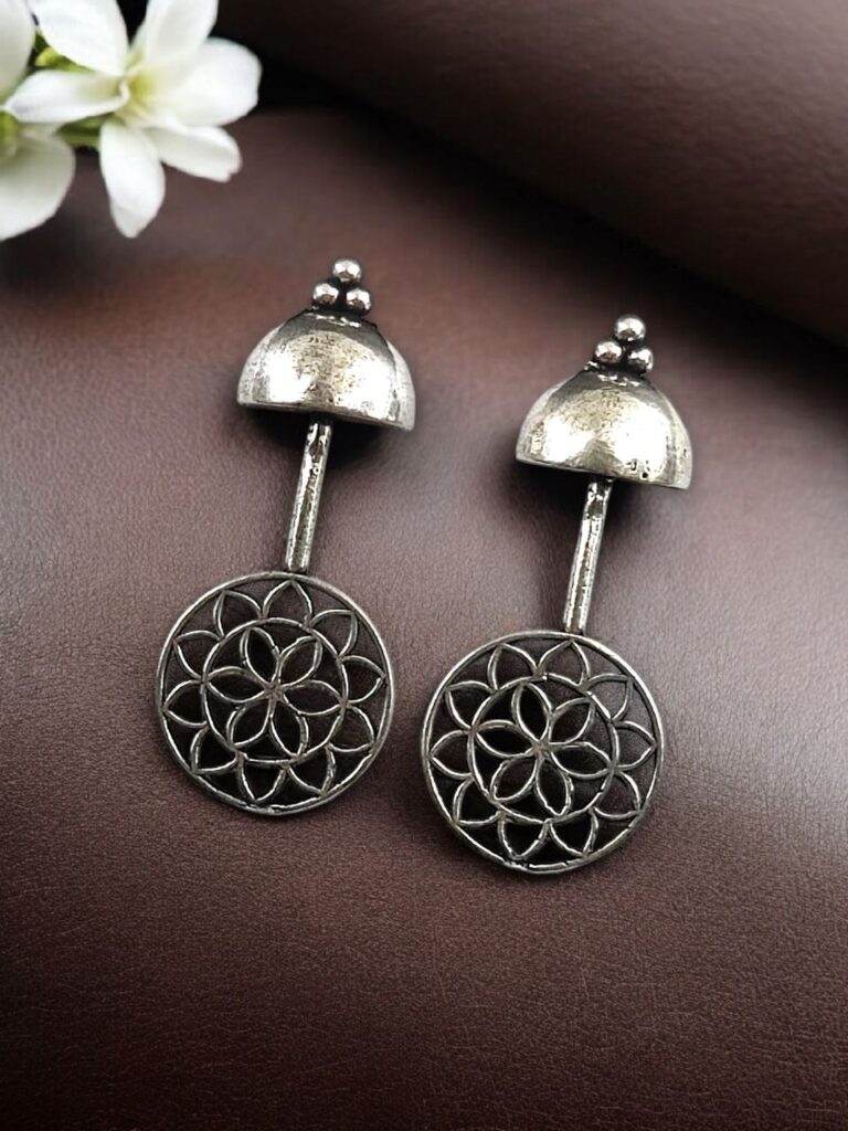 Silver Plated Stud Earrings | Traditional Ethnic Jewelry
