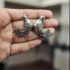 Oxidized silver plated bird design stud earrings