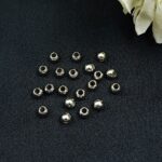 Small Round German Silver Beads for DIY Jewelry Making Raw Material Craft Supplies (20 piece)