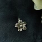 Artisan Flower Style German Silver Charm Raw Material for DIY Jewelry Making