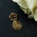 Flower Pot Design Gold Plated German Silver Charm Raw Material for DIY Jewelry Making