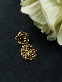 Flower Pot Design Gold Plated German Silver Charm Raw Material for DIY Jewelry Making