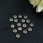 Antique Design Small Round German Silver Beads for DIY Jewelry Making Raw Material Craft Supplies (16 piece)