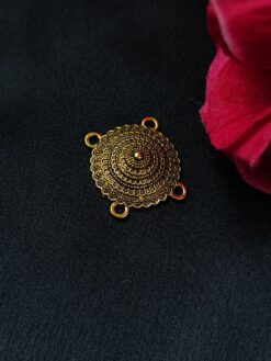 Round Shape Gold Plated German Silver Charm Raw Material for DIY Jewelry Making