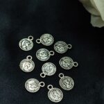 German Silver Coin Design Charm Raw Material for DIY Jewelry Making (10 piece)
