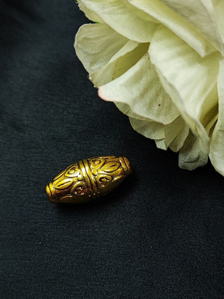 Oval Bead Gold Plated German Silver Raw Material for DIY Jewelry Making