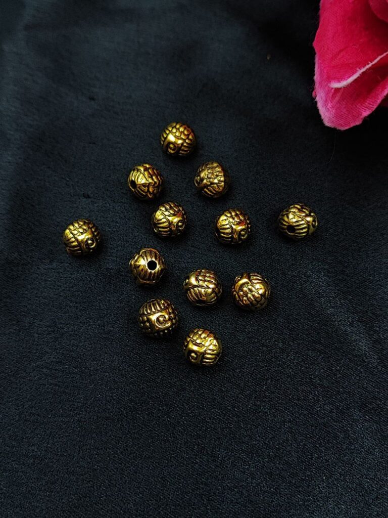 Small Golden Beads for DIY Jewelry Making Raw Material Craft Supplies (12 piece)