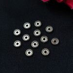 Round Shape German Silver DIY Jewelry Making Raw Material Craft Supplies (12 piece)
