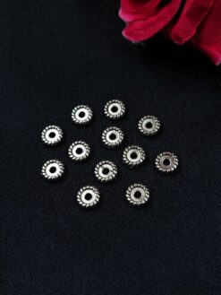 Round Shape German Silver DIY Jewelry Making Raw Material Craft Supplies (12 piece)