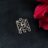Square Shape Floral Art German Silver Charm Raw Material for DIY Jewelry Making