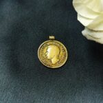 Gold Plated Coin Design Charm Raw Material for DIY Jewelry Making