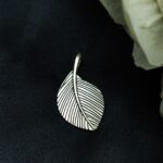Leaf Design Silver Plated German Silver Raw Material Charm