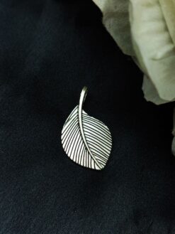 Leaf Design Silver Plated German Silver Raw Material Charm