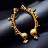 Gold plated pearl work earcuff with ethnic vintage design