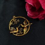 Bird Design Gold Plated German Silver Charm Raw Material for DIY Jewelry Making
