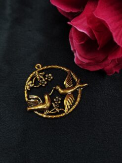 Bird Design Gold Plated German Silver Charm Raw Material for DIY Jewelry Making