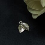 Elegant Silver Plated Leaf Motif German Silver Charm Raw Material
