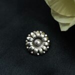 Artistic Flower Motif German Silver Charm Raw Material for DIY Jewelry Making