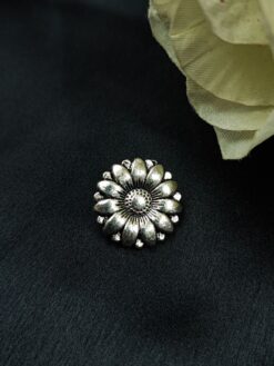 Artistic Flower Motif German Silver Charm Raw Material for DIY Jewelry Making