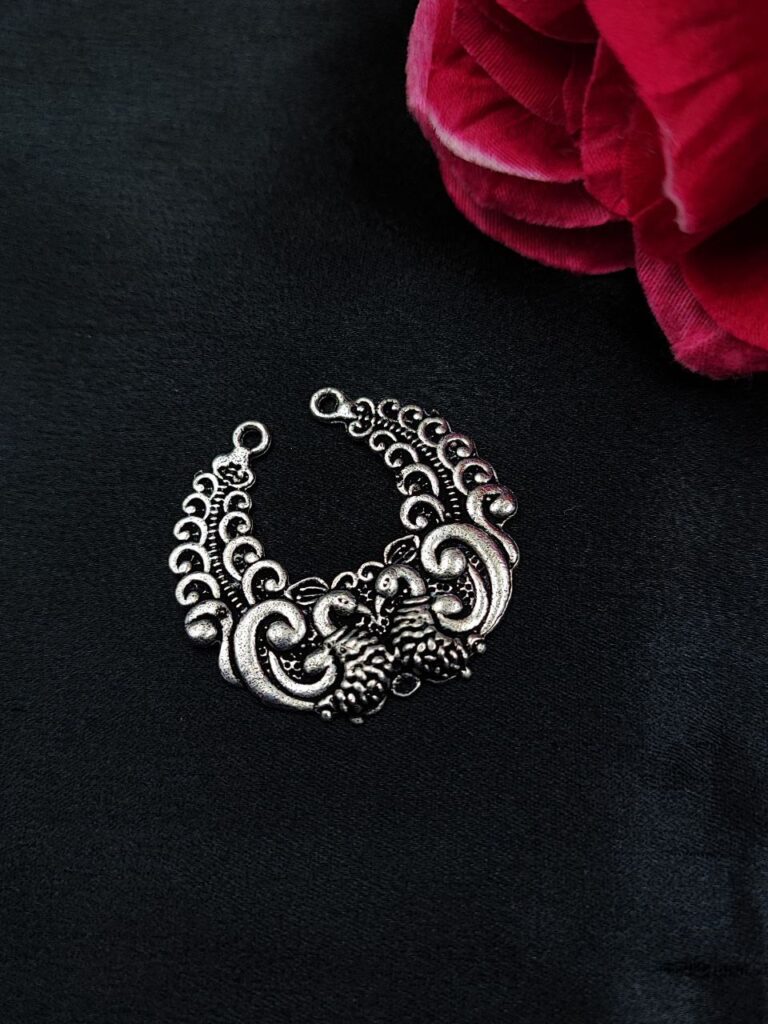 Peacock Design German Silver Pendant Raw Material for DIY Jewelry Making