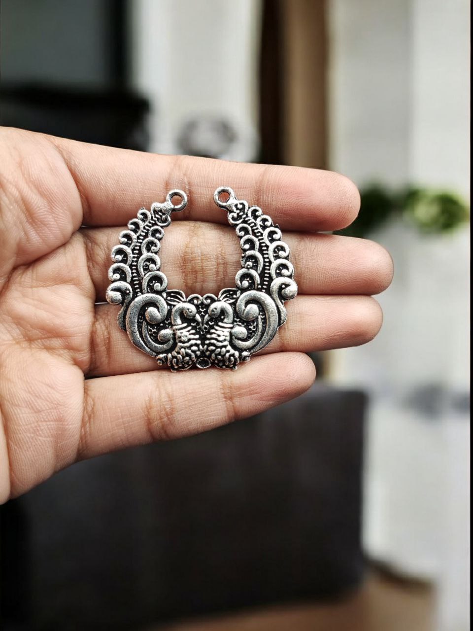 Peacock Design German Silver Pendant Raw Material for DIY Jewelry Making 3 Peacock Design German Silver Pendant Raw Material for DIY Jewelry Making - Image 3