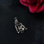 Oxidized Silver Lady Pendant Charm for Necklace Bracelet Jewelry Making Handcrafted Indian Design