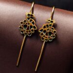Handcrafted Peacock Meenakari Earcuff | Gold Plated Daily Wear Amazing Jewelry - "Black"