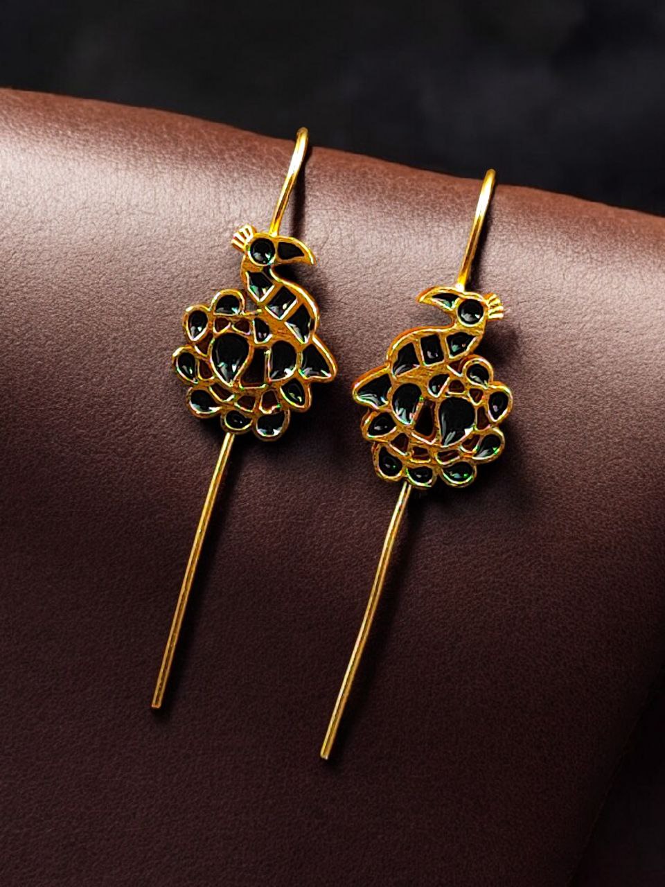 Handcrafted Peacock Meenakari Earcuff | Gold Plated Daily Wear Amazing Jewelry 4 Handcrafted peacock meenakari gold plated daily wear earcuff