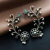 Traditional Look Flower Design Earcuff | Silver Replica Stone & Pearl Work Beautiful Jewelry For Girls 10 Silver replica flower design earcuff with stone and pearl work