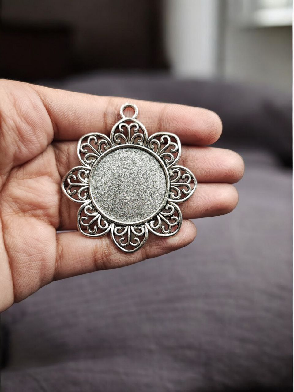 Flower Pendant German Silver DIY Jewelry Making Raw Material Handmade Craft Supplies 3 Flower Pendant German Silver DIY Jewelry Making Raw Material Handmade Craft Supplies - Image 3