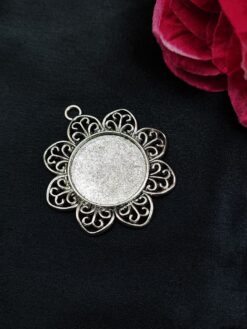 Flower Pendant German Silver DIY Jewelry Making Raw Material Handmade Craft Supplies