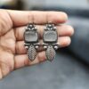 Traditional Silver Plated Leaf Design Earrings with Oxidized Finish 9 photo 4 2026 01 28 10 58 28